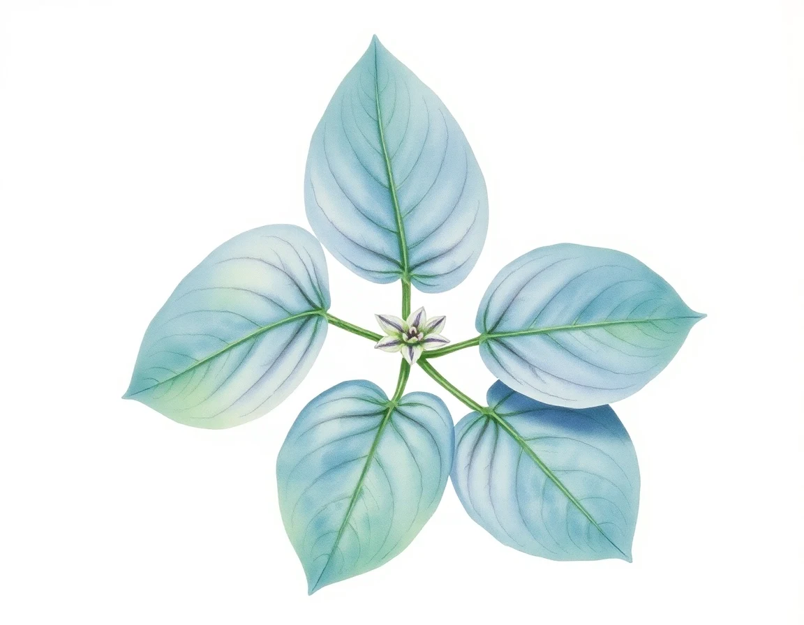 Watercolor illustration of Hosta 'Blythe Spirit'
