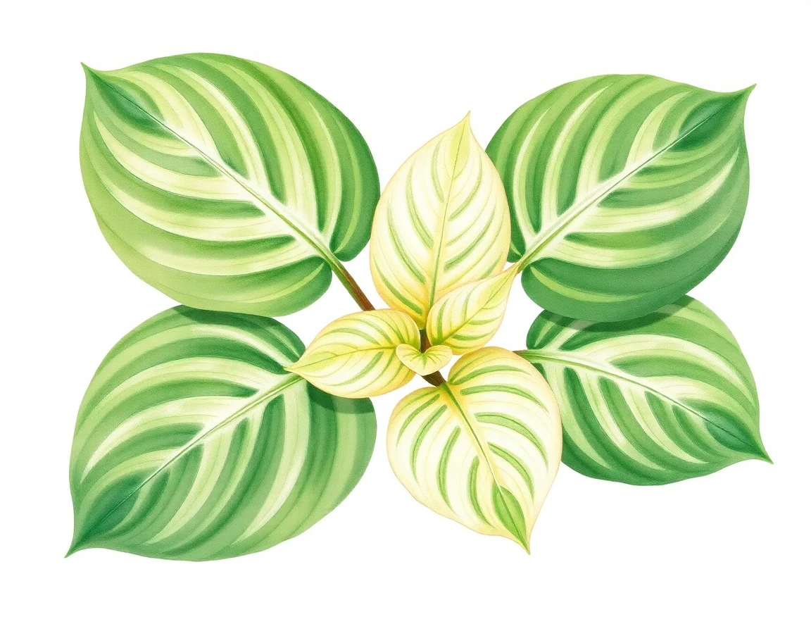 Watercolor illustration of Hosta 'Bob Sanders'