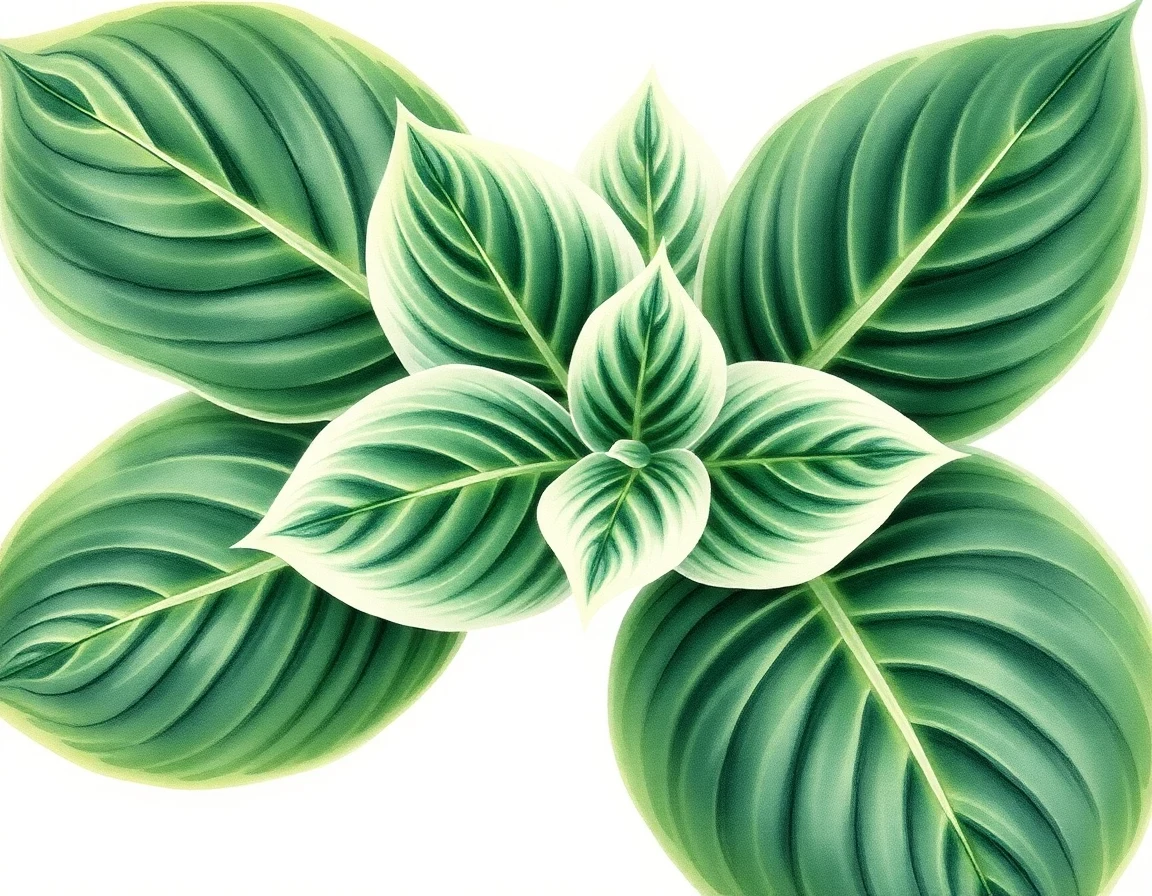 Watercolor illustration of Hosta 'Bobbie Sue'