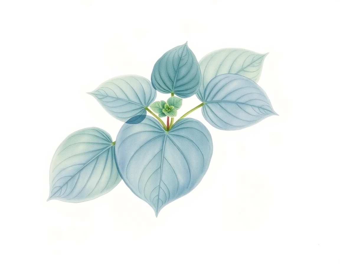 Watercolor illustration of Hosta 'Bocka'