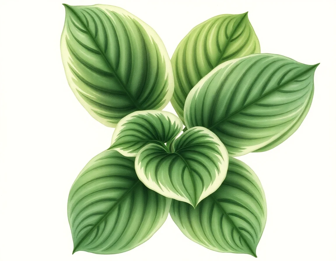 Watercolor illustration of Hosta 'Body and Soul'