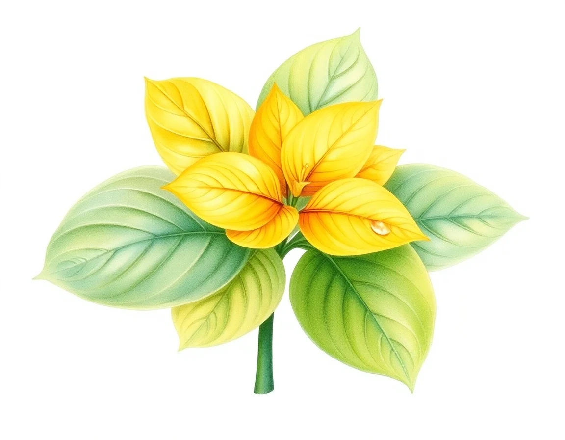 Watercolor illustration of Hosta 'Bohemia Praying Clown'