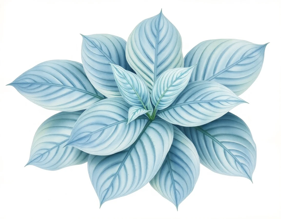 Watercolor illustration of Hosta 'Bold and Brassy'