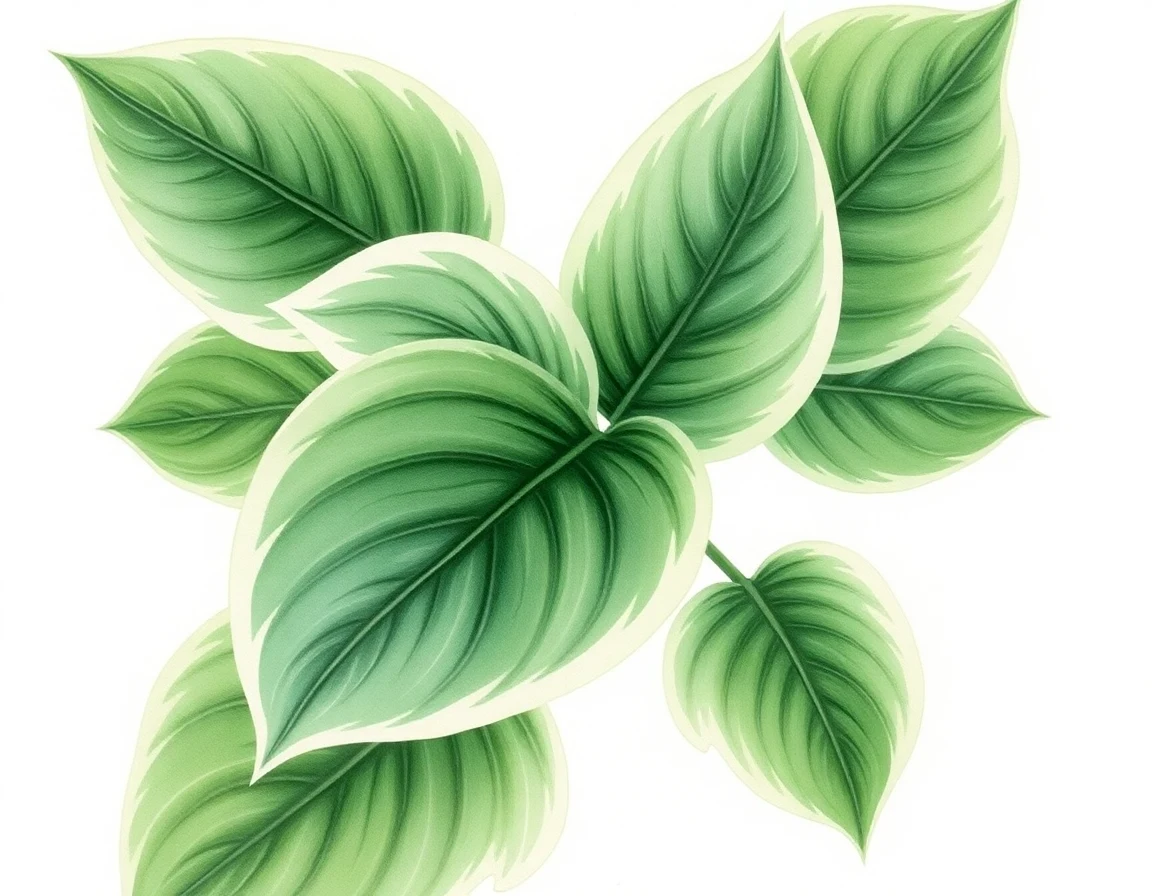 Watercolor illustration of Hosta 'Bold One'