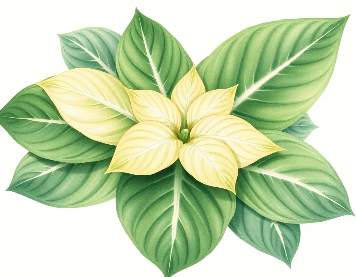 Watercolor illustration of Hosta 'Bolt'