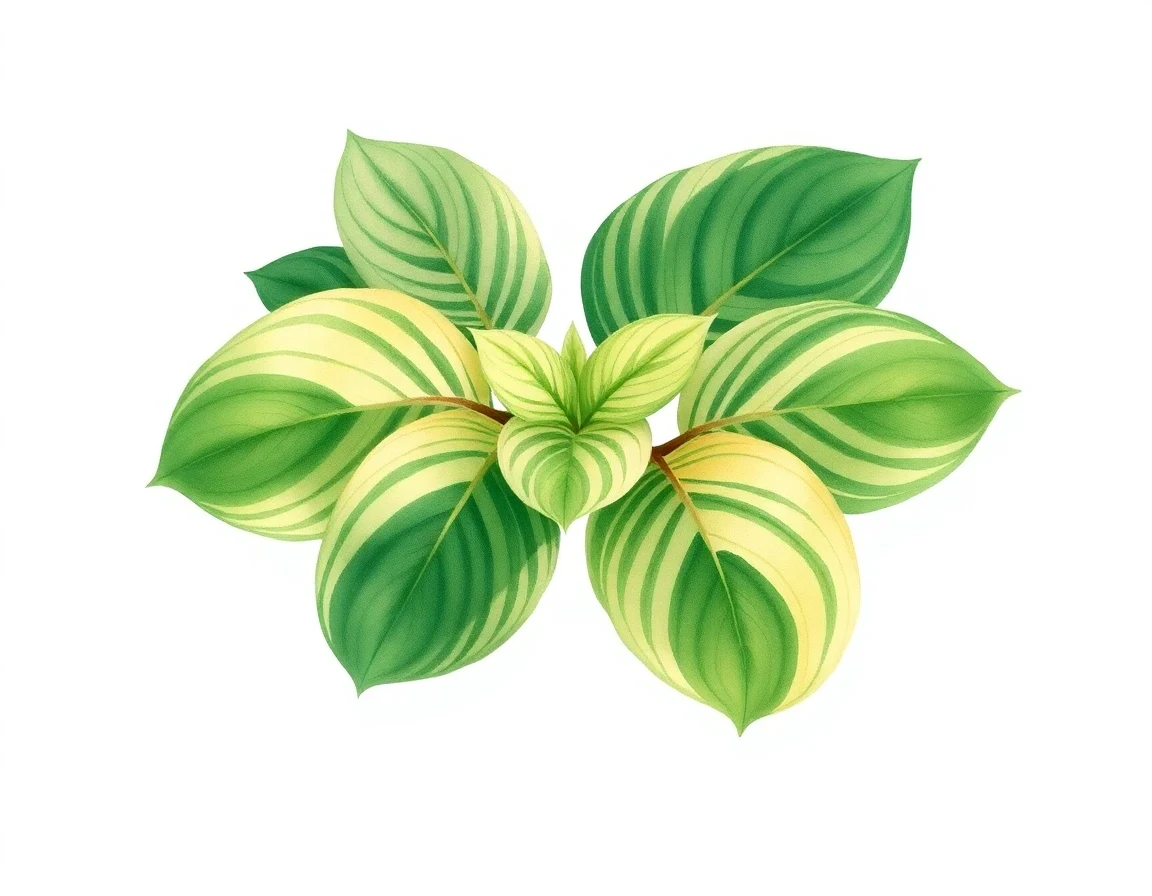 Watercolor illustration of Hosta 'Bon Voyage'
