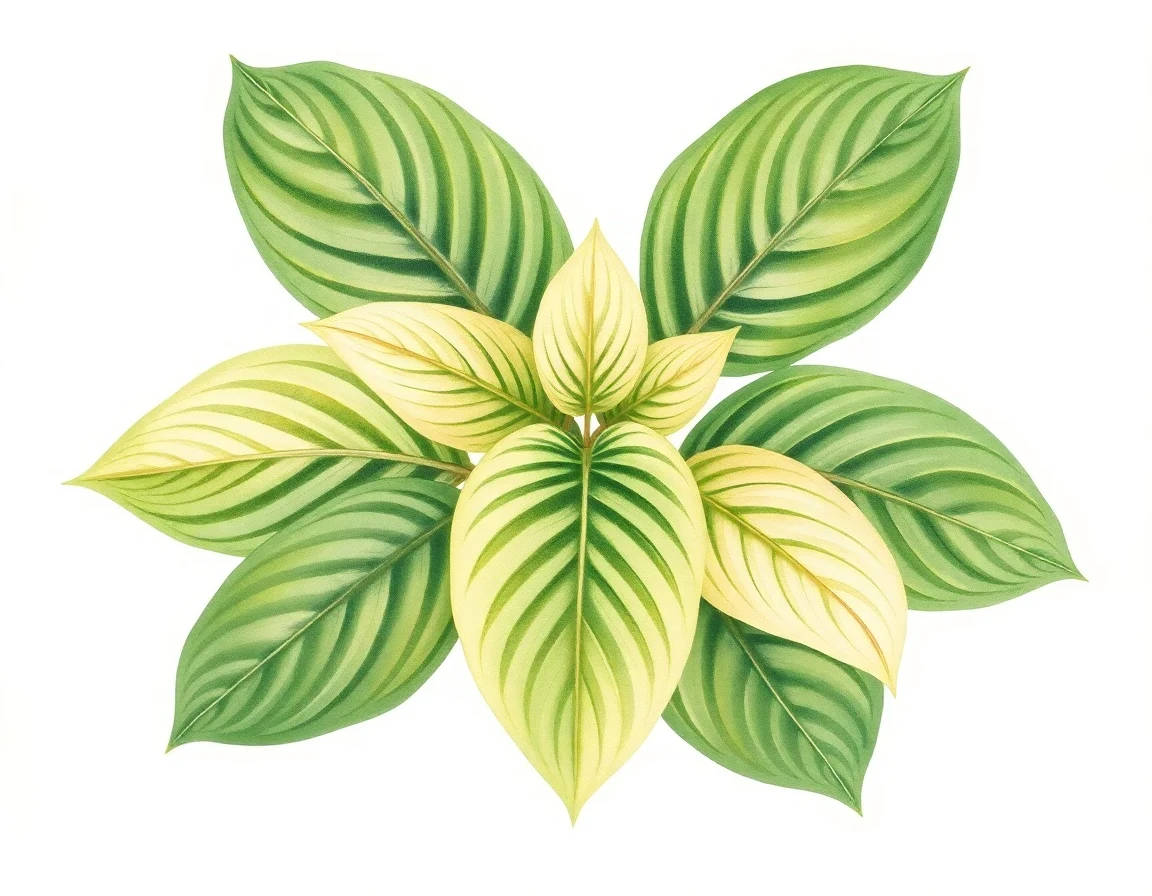Watercolor illustration of Hosta 'Bonanza'
