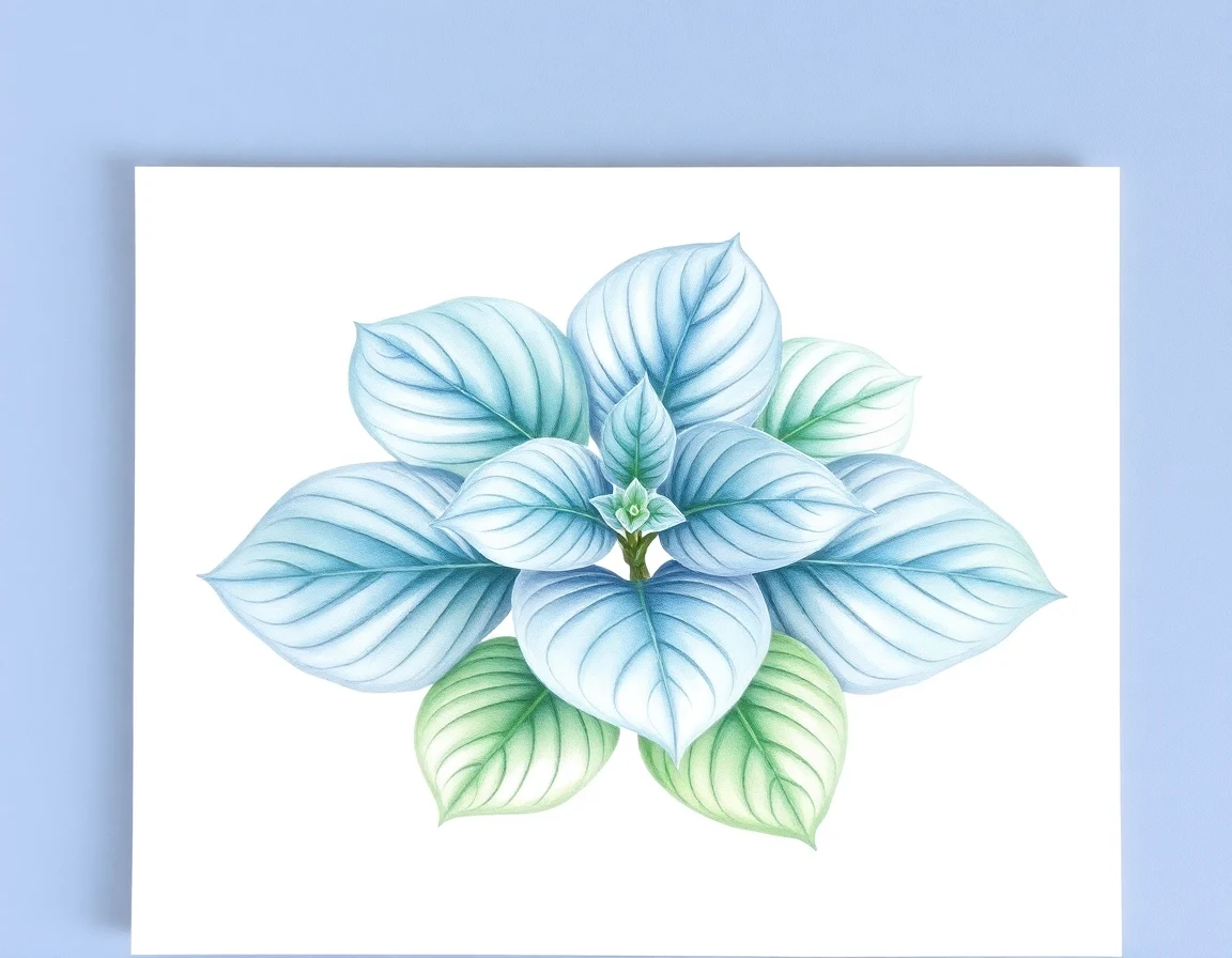 Watercolor illustration of Hosta 'Booka'