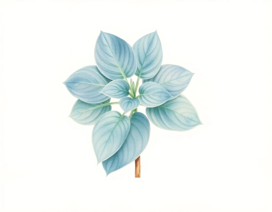 Watercolor illustration of Hosta 'Boots and Saddles'