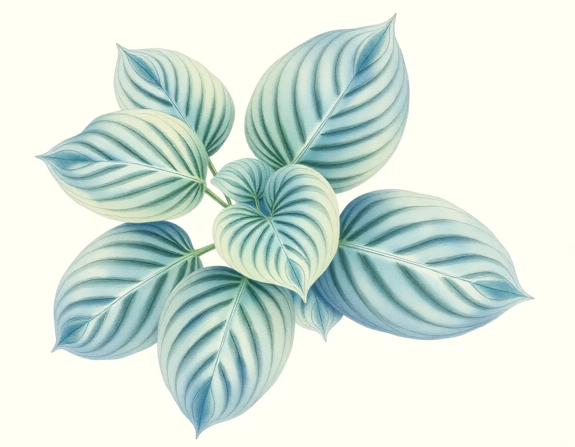 Watercolor illustration of Hosta 'Boracay'