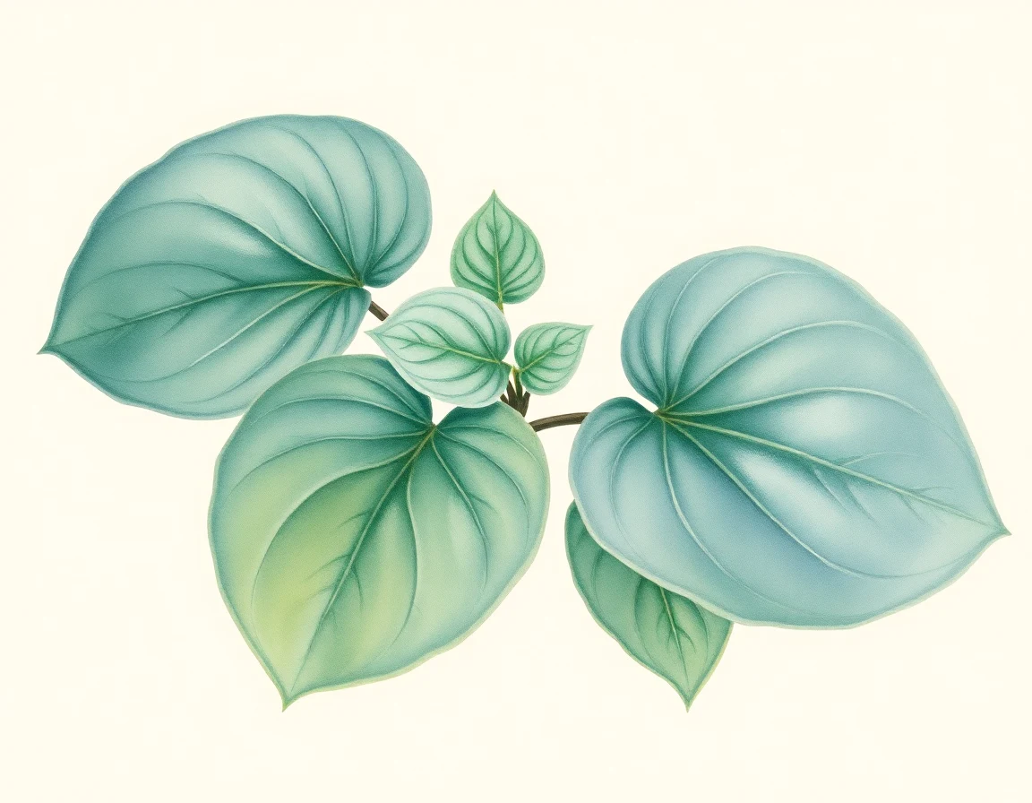 Watercolor illustration of Hosta 'Border Bandit'