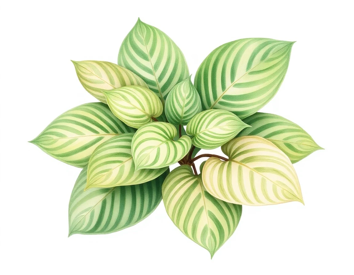 Watercolor illustration of Hosta 'Borsch 4'