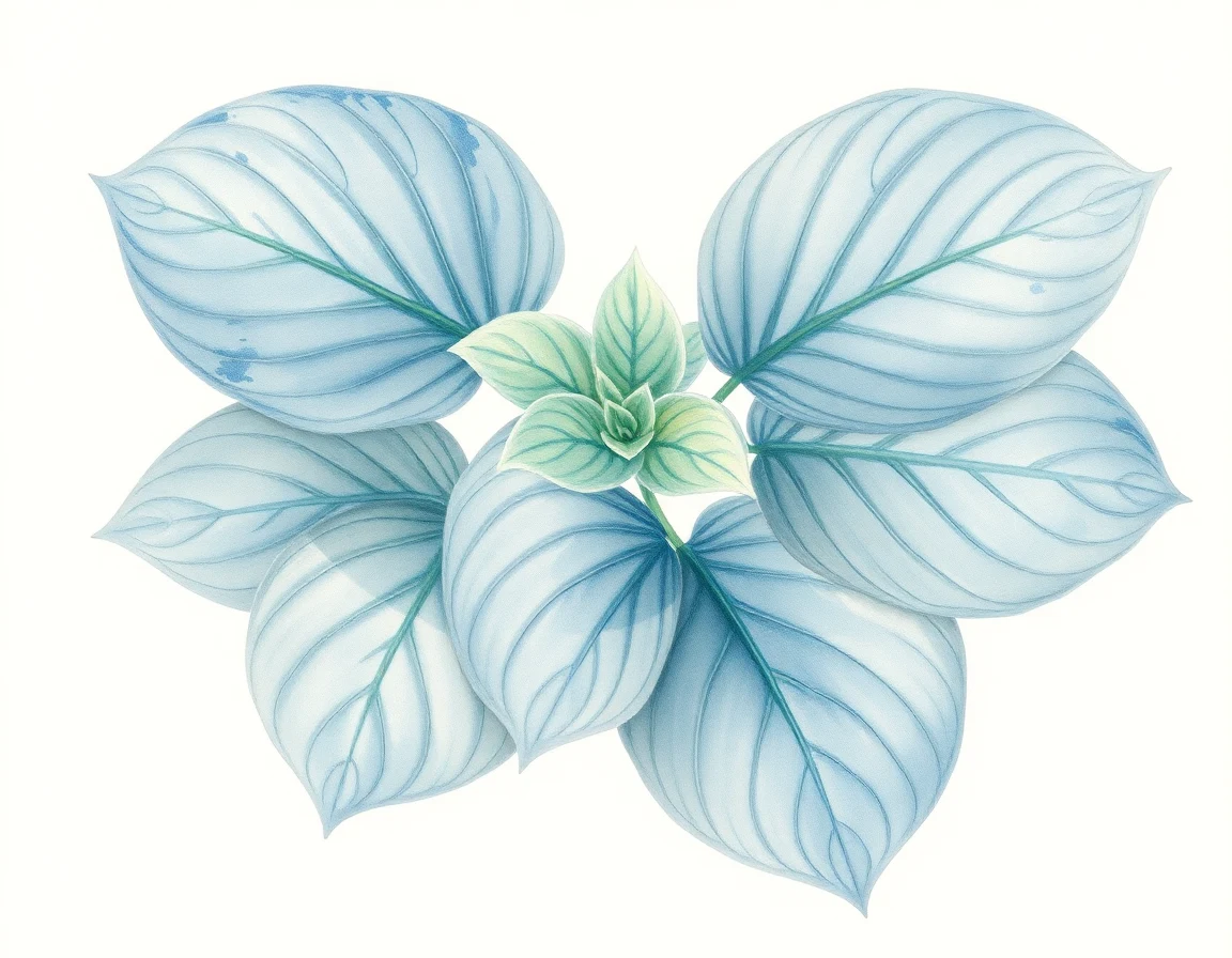 Watercolor illustration of Hosta 'Borwick Beauty'
