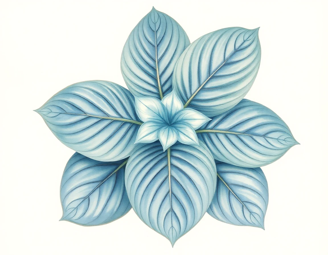 Watercolor illustration of Hosta 'Bottom Line'