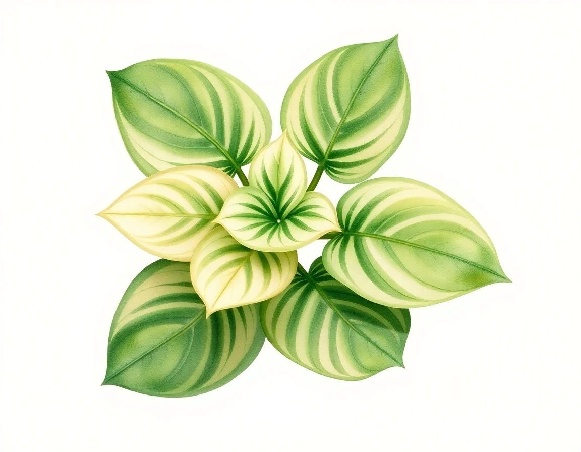 Watercolor illustration of Hosta 'Bountiful'