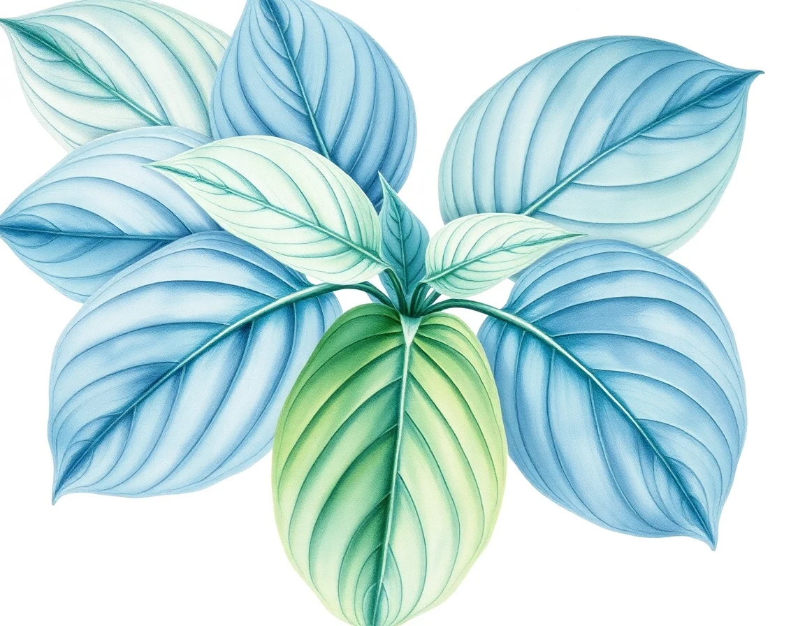 Watercolor illustration of Hosta 'Bows and Arrows'