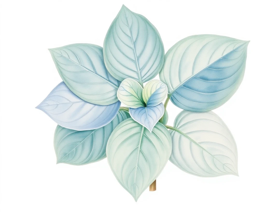 Watercolor illustration of Hosta 'Boy Shooting Arrows'