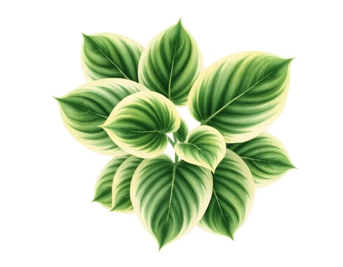 Watercolor illustration of Hosta 'Brady'