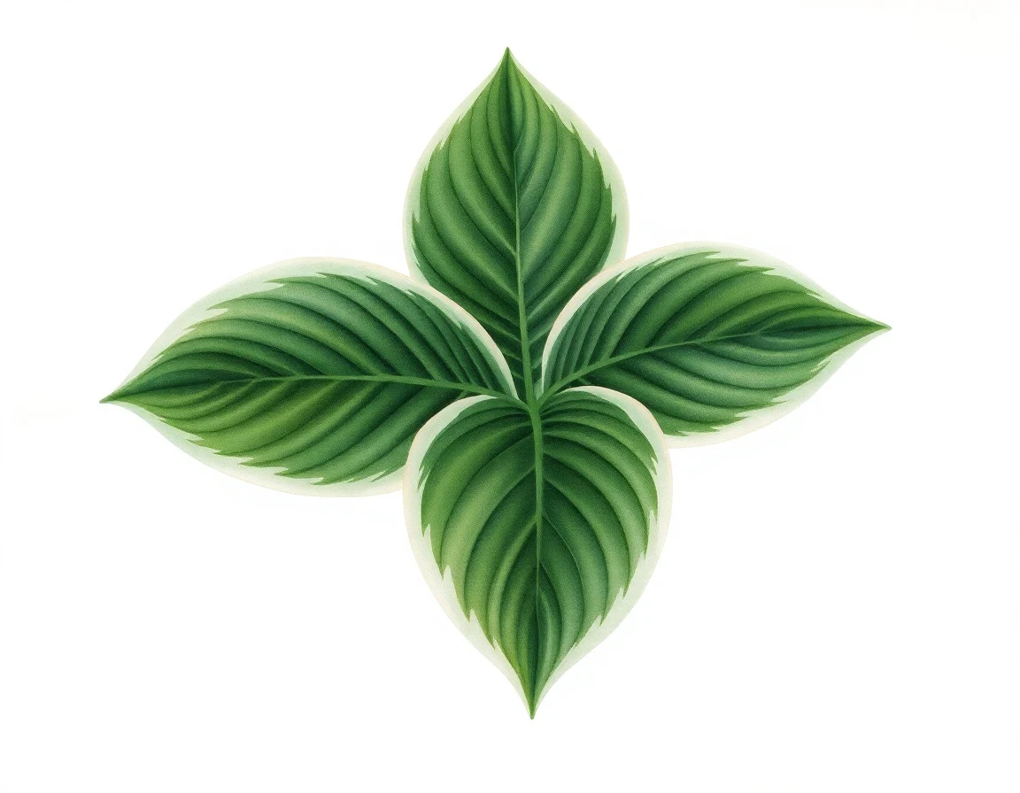 Watercolor illustration of Hosta 'Brandi Nicole'