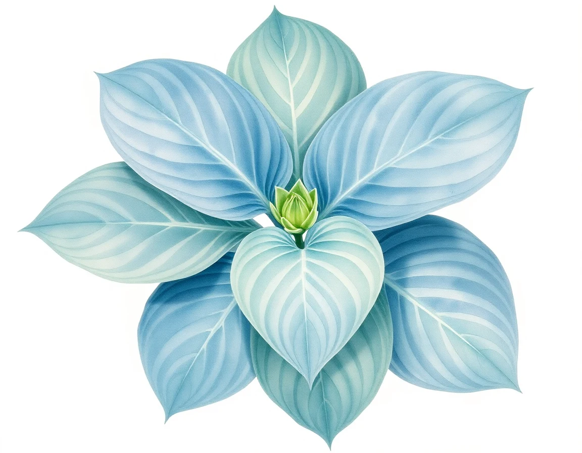 Watercolor illustration of Hosta 'Brass Ring'