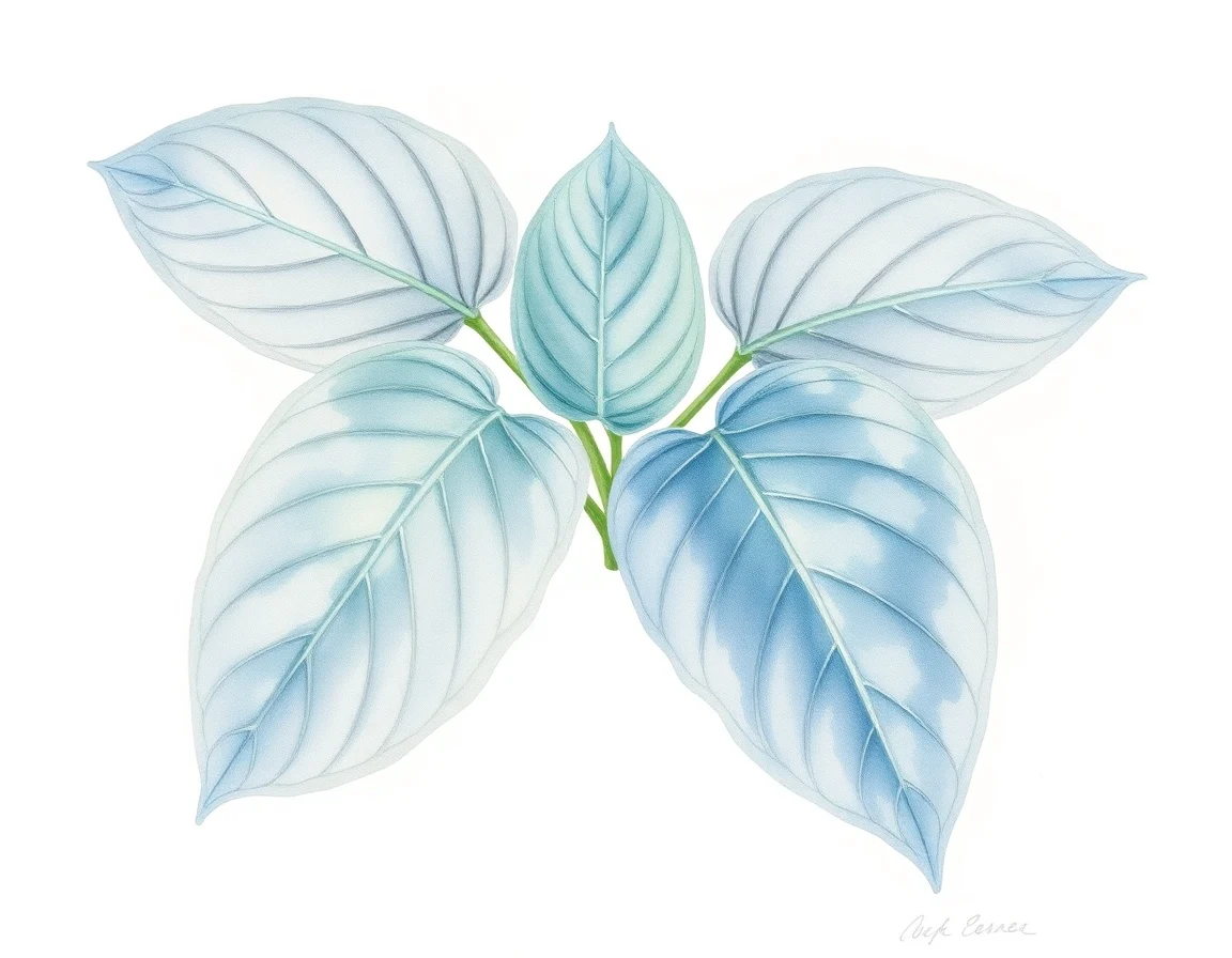 Watercolor illustration of Hosta 'Brave Amherst'