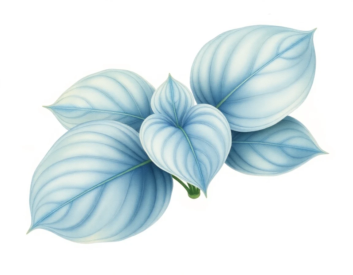 Watercolor illustration of Hosta 'Brave Attempt'