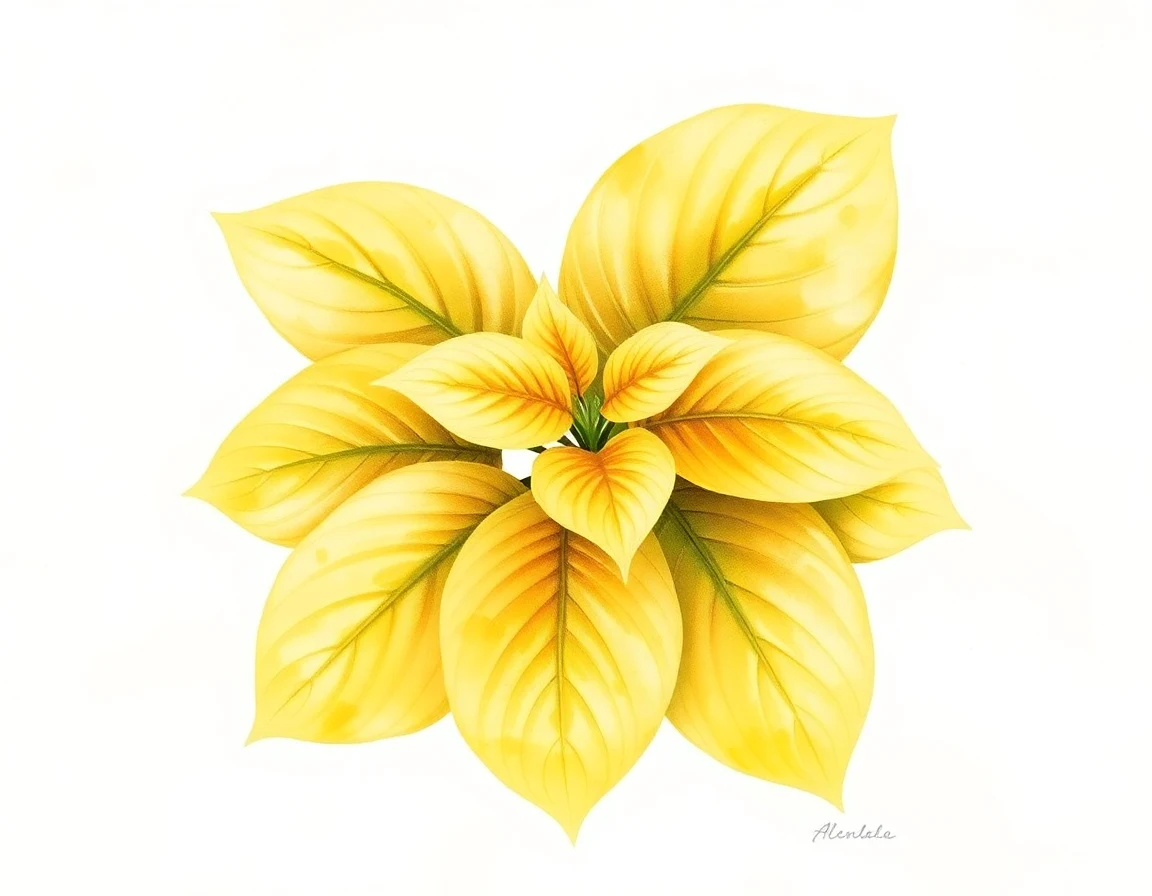 Watercolor illustration of Hosta 'Brazen Hussy'