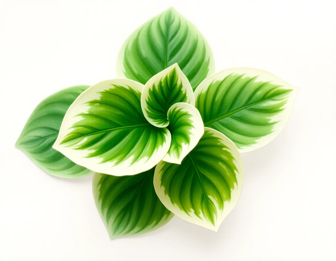 Watercolor illustration of Hosta 'Bread Crumbs'