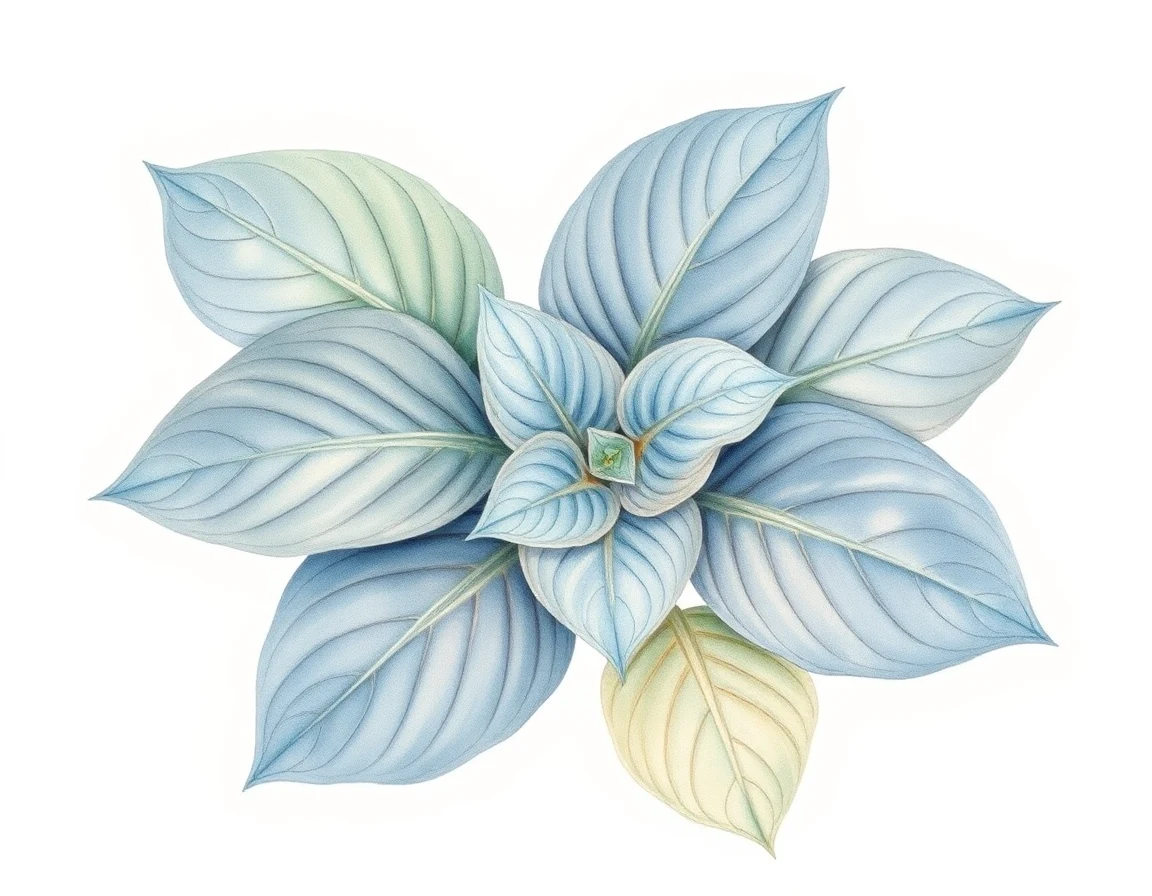 Watercolor illustration of Hosta 'Breathless'