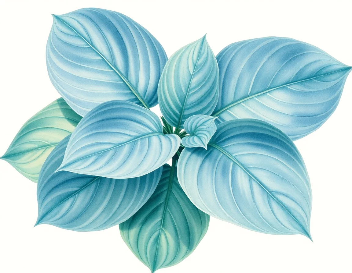 Watercolor illustration of Hosta 'Breeder's Love'