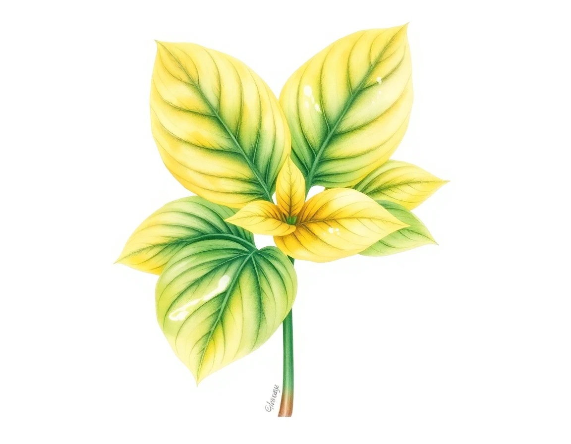 Watercolor illustration of Hosta 'Brenda's Beauty'
