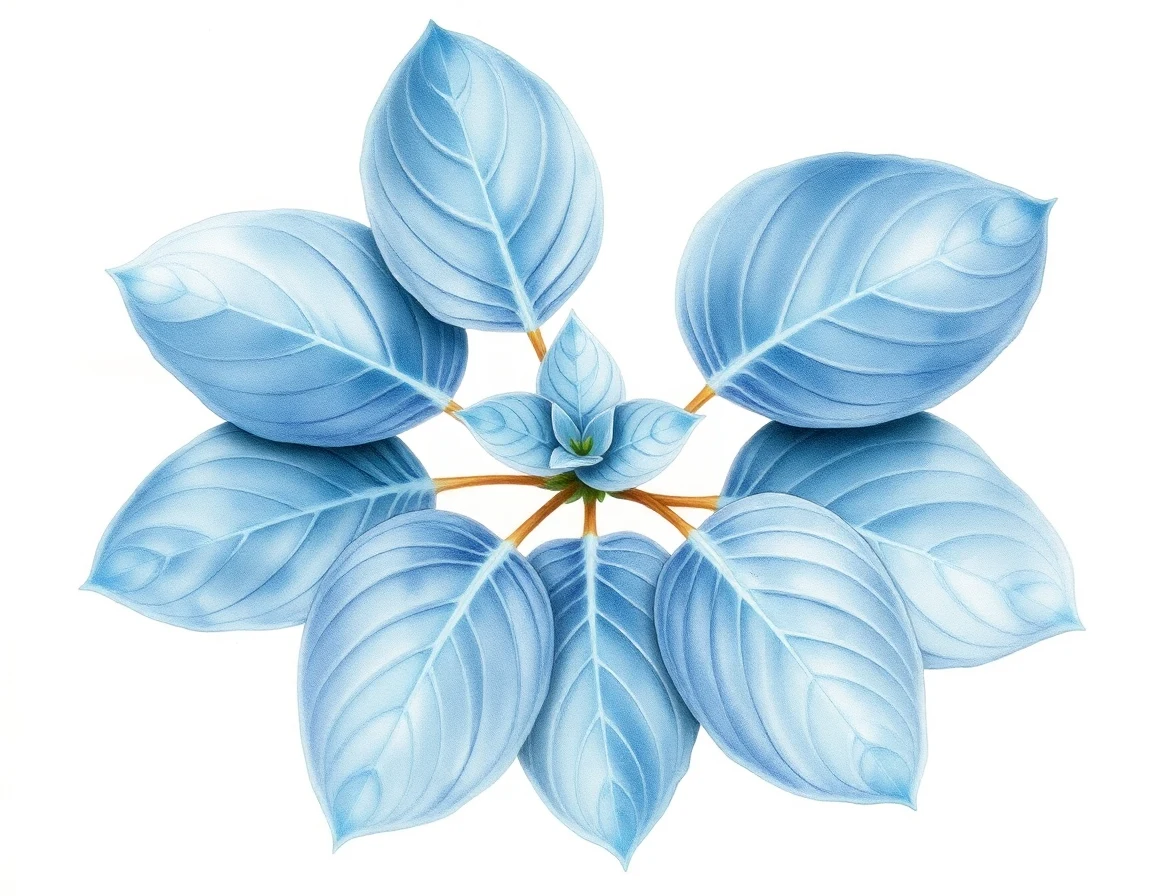 Watercolor illustration of Hosta 'Brentwood Blues'