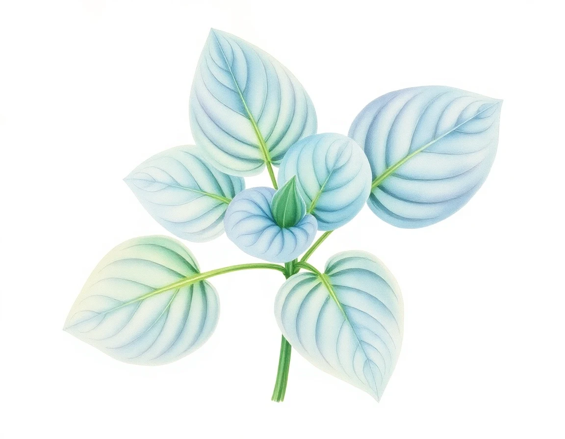 Watercolor illustration of Hosta 'Briar Patch'