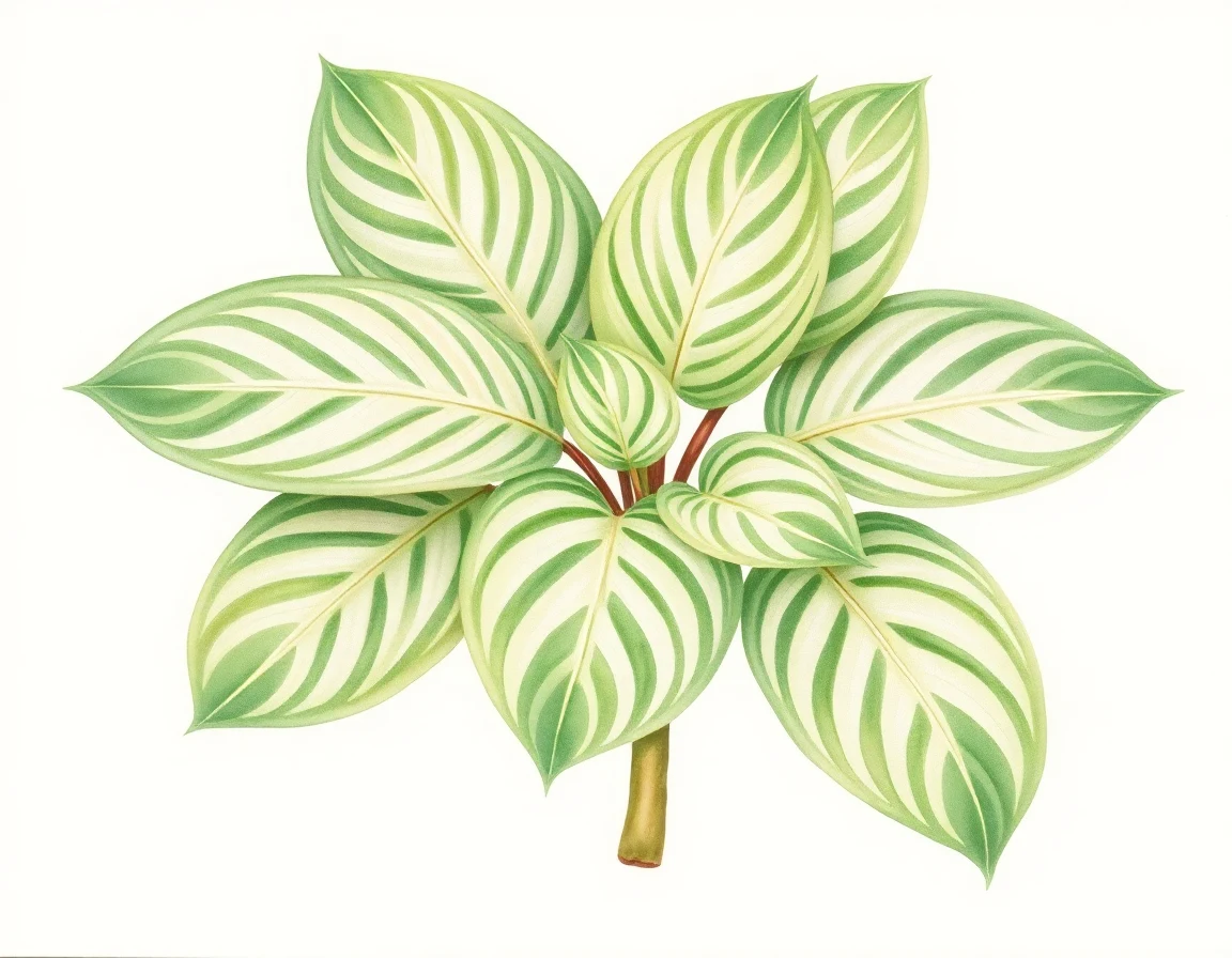 Watercolor illustration of Hosta 'Brick Back'