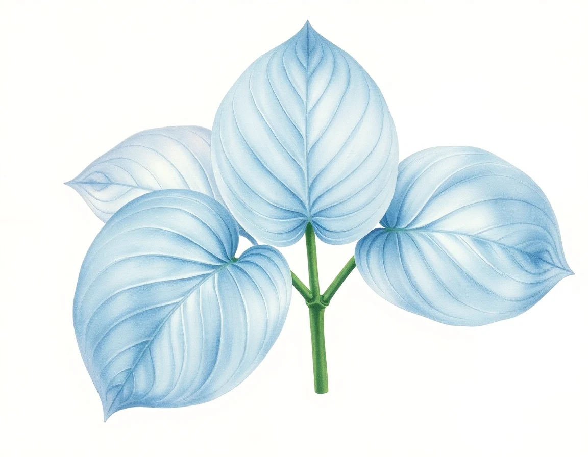 Watercolor illustration of Hosta 'Bridal Falls'