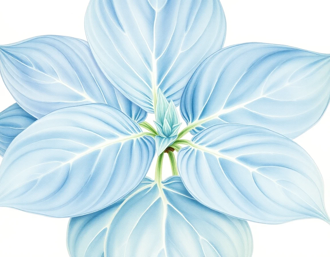 Watercolor illustration of Hosta 'Brigadier'