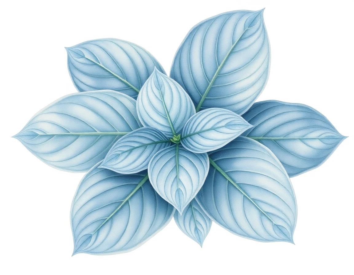 Watercolor illustration of Hosta 'Brigham Blue'