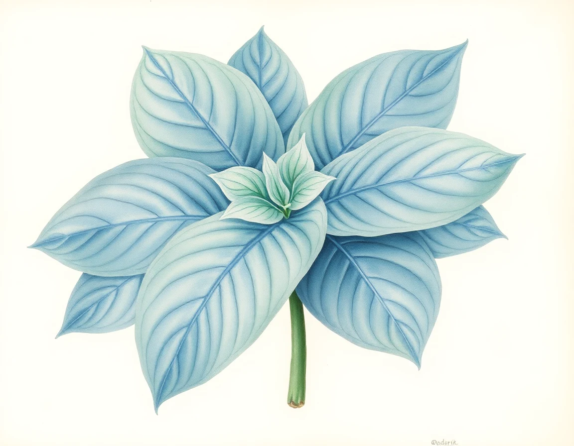 Watercolor illustration of Hosta 'Bright Eagle'