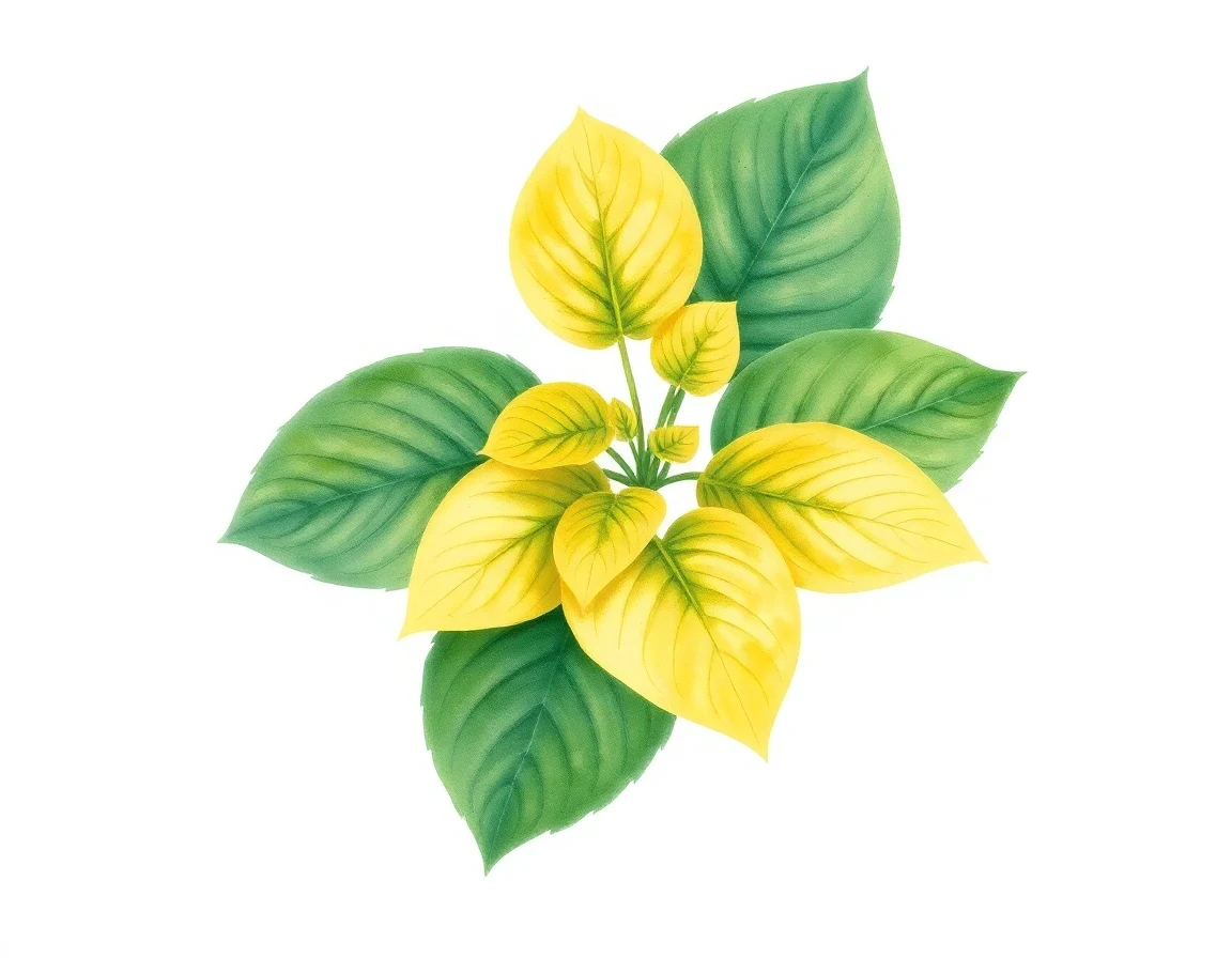 Watercolor illustration of Hosta 'Bright Glow'