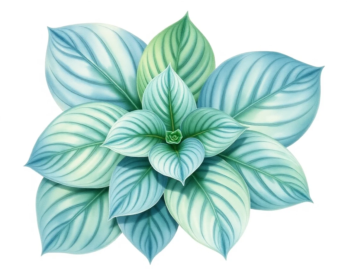 Watercolor illustration of Hosta 'Brilliant Sunset'
