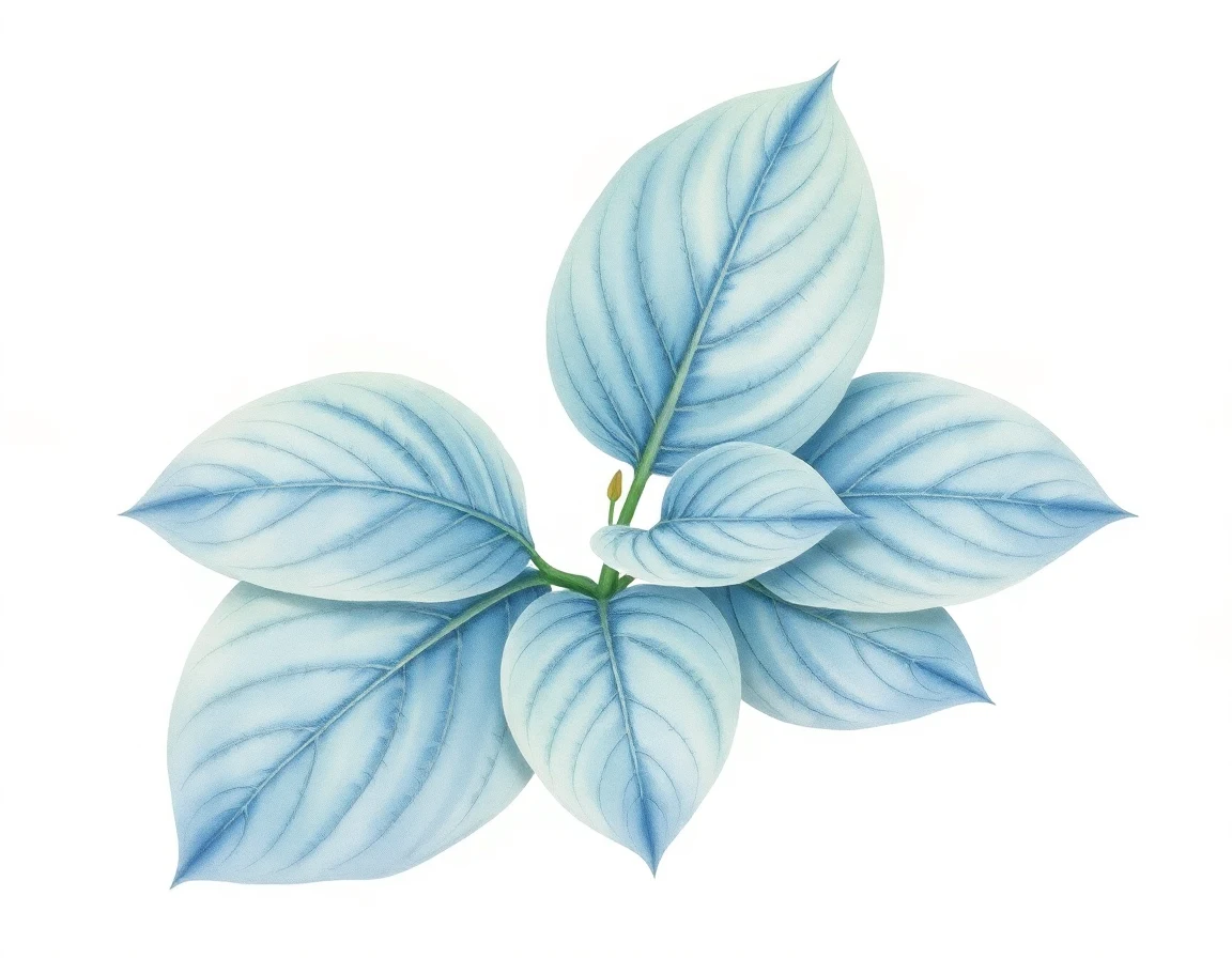 Watercolor illustration of Hosta 'Broadway Frances'