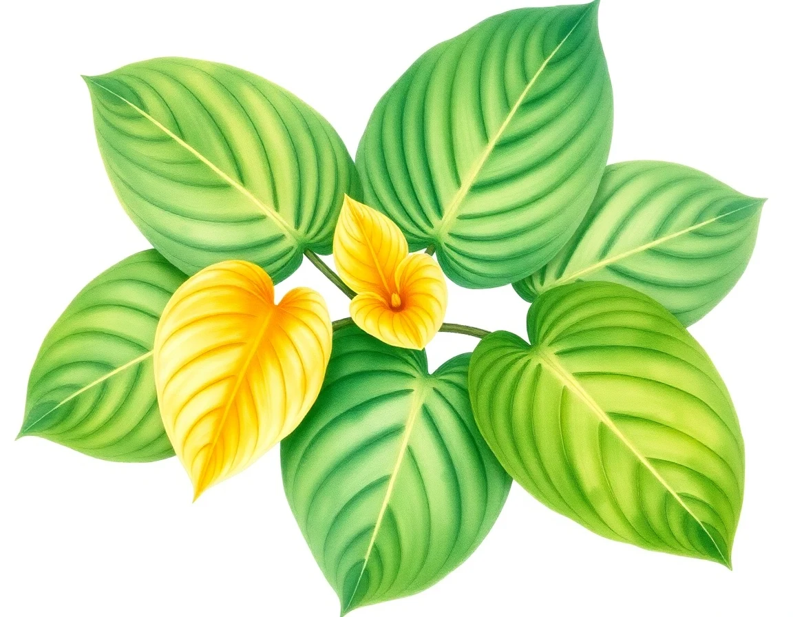 Watercolor illustration of Hosta 'Brocade'
