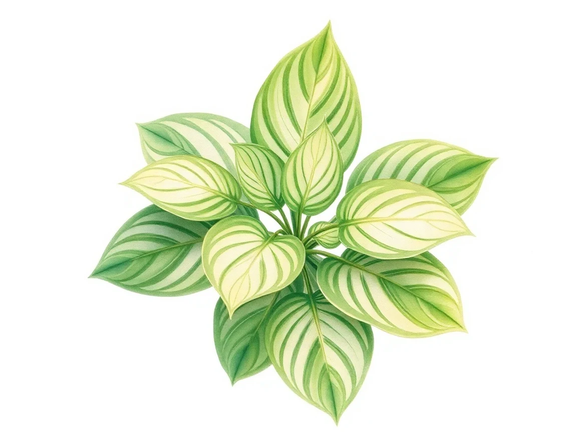 Watercolor illustration of Hosta 'Brodie's Bonanza'