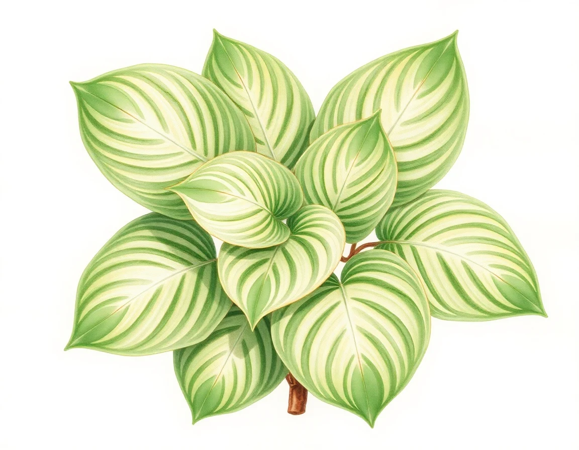 Watercolor illustration of Hosta 'Brooke'