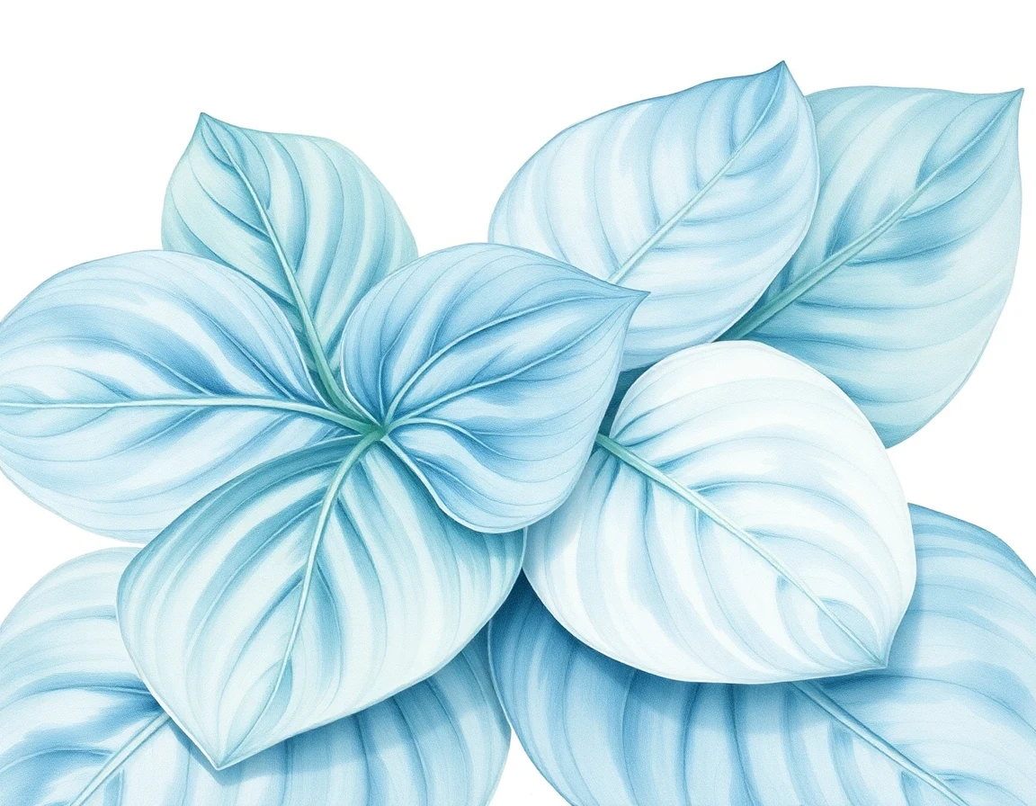 Watercolor illustration of Hosta 'Brookwood Blue'