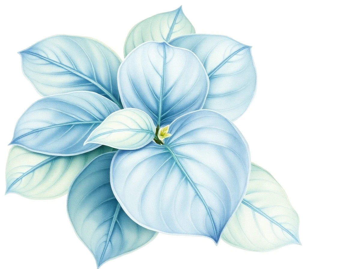 Watercolor illustration of Hosta 'Brutus'