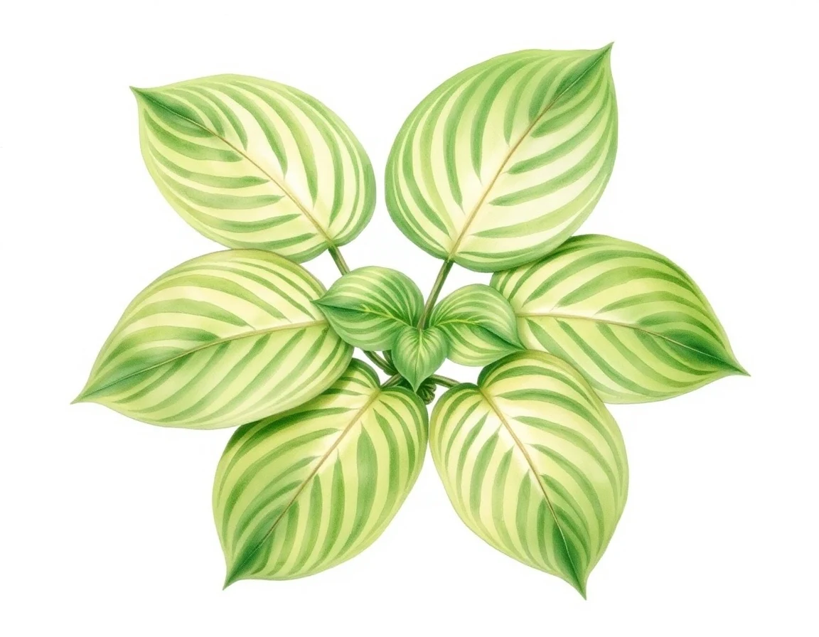 Watercolor illustration of Hosta 'Bryce'