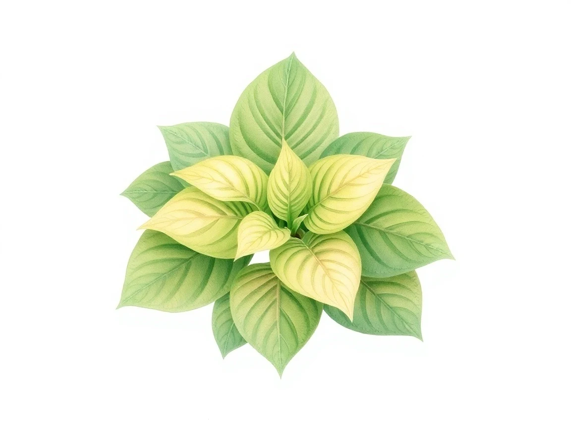 Watercolor illustration of Hosta 'Bubba'