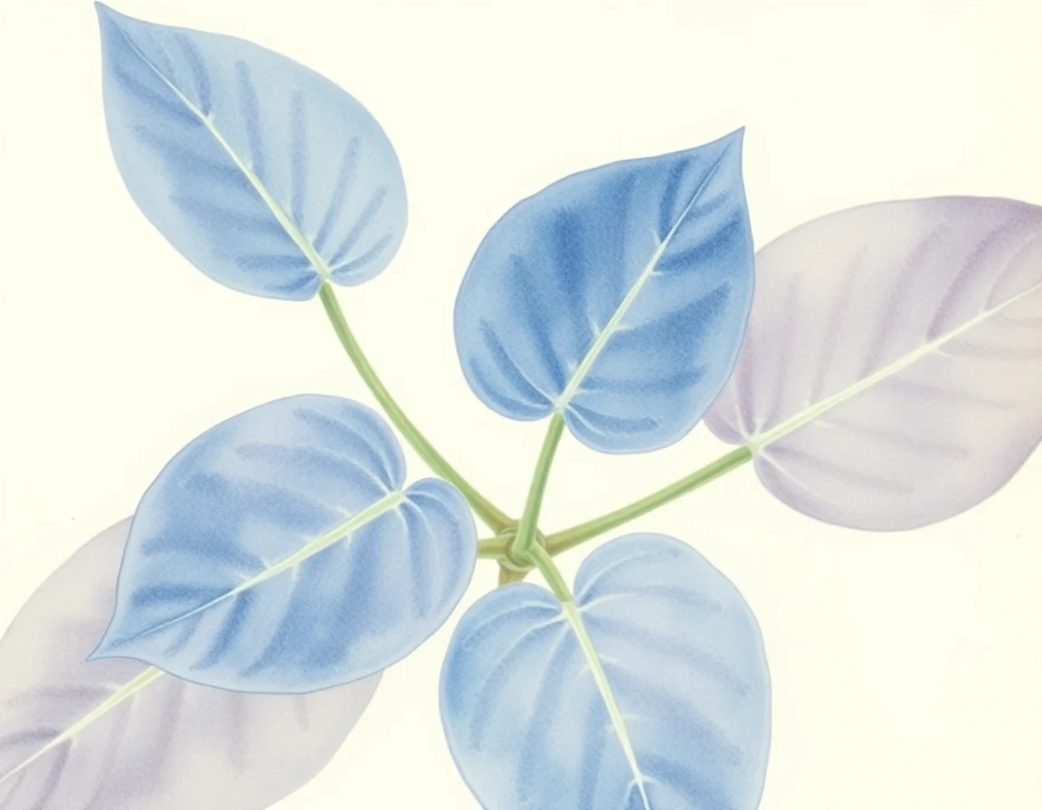 Watercolor illustration of Hosta 'Bubbatini'