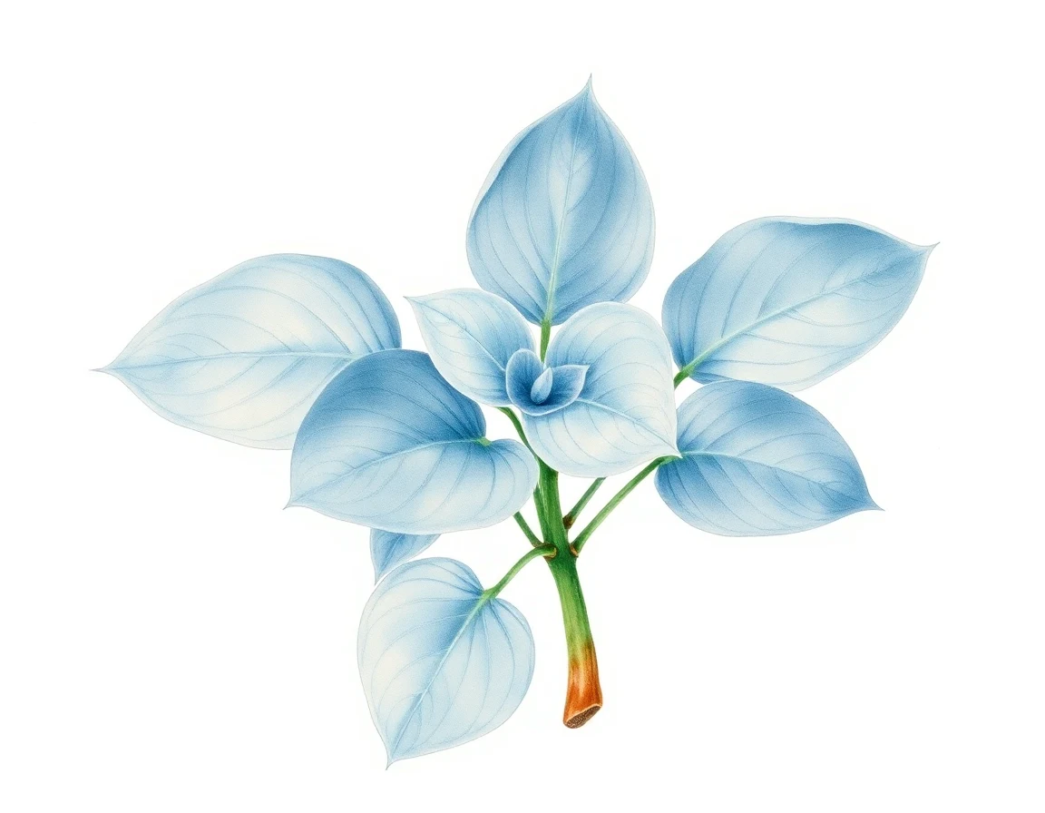 Watercolor illustration of Hosta 'Bubble Dance'